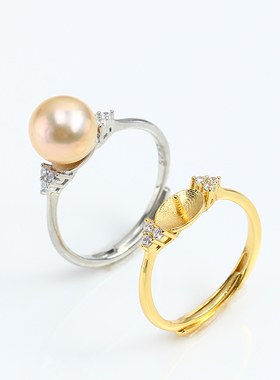 锆石珍珠戒指配件大气质