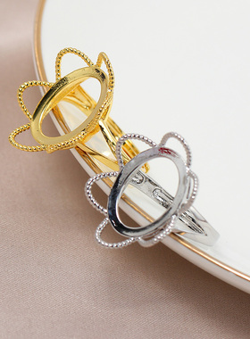 女铜镀金珍珠配件DIY空托