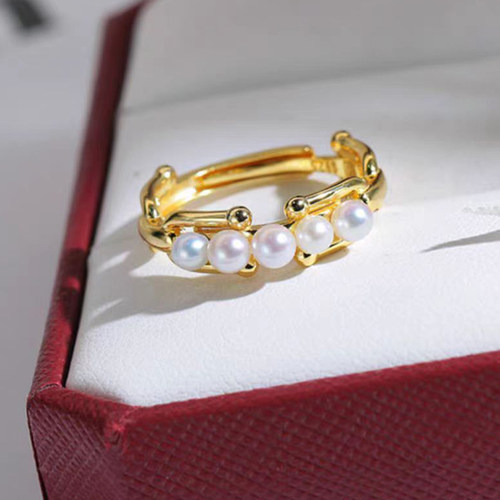 S925纯银个性U型马蹄扣戒指空托