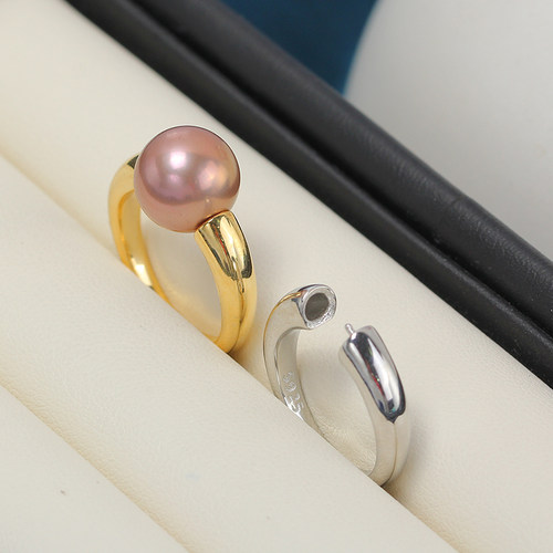 S925纯银简约几何素戒指开口