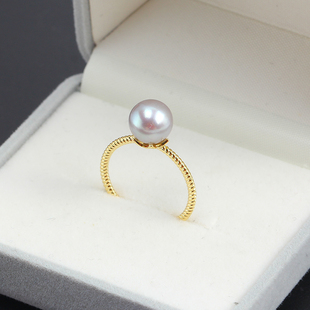 S925纯银 小巧六角花珍珠戒指开口空托DIY配饰配件气质送礼女精致