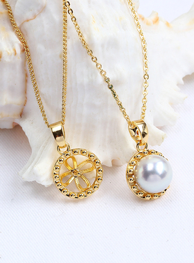 圆形点珠款珍珠独特项链吊坠