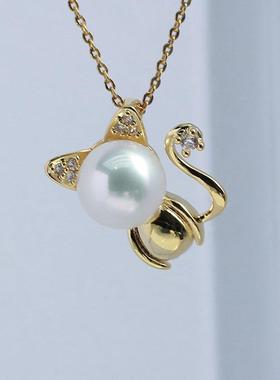 DIY珍珠配件新款S925纯银吊坠