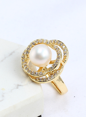 微镶珍珠戒指配件大气质优雅