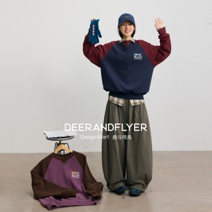 插肩袖 430g刷毛暮冬绒经典 两色套头卫衣7249 给足温暖 鹿与飞鸟