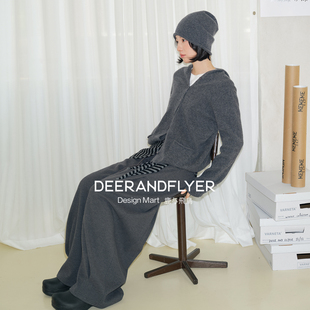 7089 含羊毛桑蚕丝绒感复合两色休闲弯刀裤 鹿与飞鸟 砂粒奶油