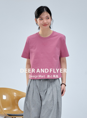 鹿与飞鸟2025＜Clean系列＞匹马棉奶盖T|刺绣长短款T恤6560/6561