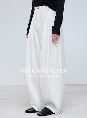 鹿与飞鸟“森遇”神裤升级3.0秋装日系宽松工装慵懒风休闲裤6551