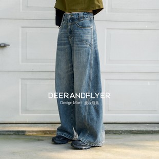 设计感复古宽松牛仔弯刀裤 率性 6909 四季 鹿与飞鸟＜SSS系列＞