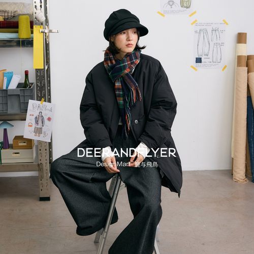 90白鸭绒经典圆领廓形羽绒服