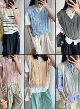 鹿与飞鸟叠穿灵魂|多色针织外搭小个子马甲背心5847