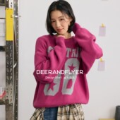 trip08 鹿与飞鸟 solo 770g双色织法纯棉加厚圆领两色毛衣7254