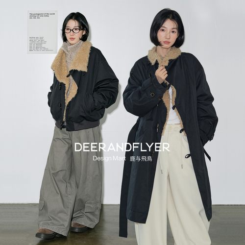 长短两款大翻毛领绗棉保暖棉服