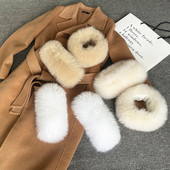 套手腕套护腕冬季 狐狸毛袖 口袖 大衣袖 围脖毛圈 口定制真皮草毛毛袖