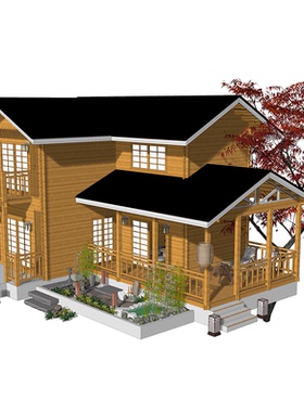 九溪茶缘Eco禅境榫卯木结构 日式庭院民宿咖啡屋茶室户外实木别墅