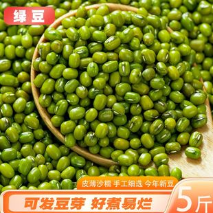 绿豆糕饼汤材料新鲜豆芽笨绿豆 东北农家小绿豆5斤装 绿豆新货