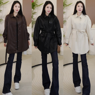 【圣某蓝同源丨26年春款】柜上1.5w 极简老钱时尚洋气皮衣JKM1476