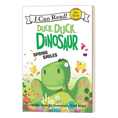 恐龙和小黄鸭春天的微笑英文版