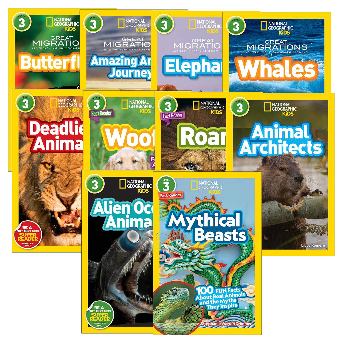 英文原版 National Geographic Kids Readers L3 国家地理儿童分级读物第3级动物科普系列10册 英文版 进口英语原版书籍