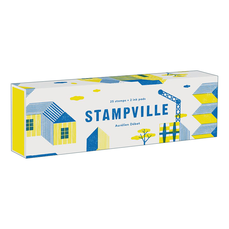 Stampville 城镇艺术印章 含25个印画原木印章+2种油墨颜色    文创礼盒