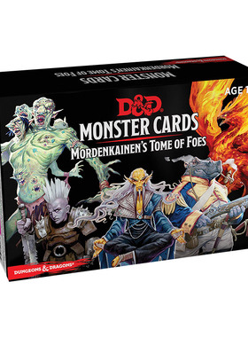 英文原版 Dungeons & Dragons Spellbook Cards 龙与地下城魔法书卡 魔邓肯的敌人之书 怪物卡 D&d 配件 英文版 进口英语原版书籍