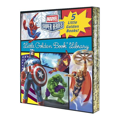英文原版 Marvel Super Heroes Little Golden Book Library 漫威超级英雄系列 5册盒装套装 兰登书屋精装小金书 进口英语原版书籍