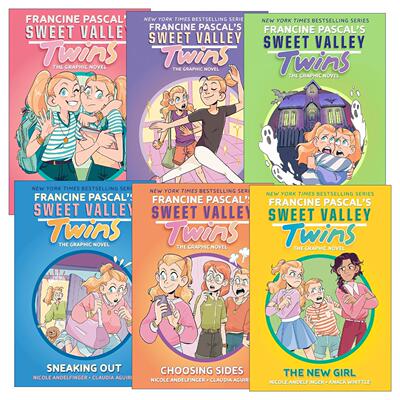 英文原版 Sweet Valley Twins 甜谷双胞胎系列1-6册 儿童幽默全彩漫画 Claudia Aguirre 英文版 进口英语原版书籍