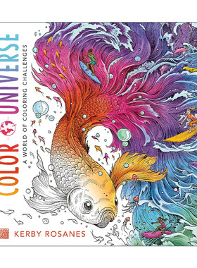 英文原版 Color Universe 色彩宇宙 填色寻物 着色涂色书 绘本 漫画 艺术 Kerby Rosanes 英文版 进口英语原版书籍