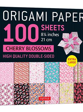 英文原版 Origami Paper 100 sheets Cherry Blossoms 8 1/4