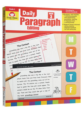 Daily Paragraph Editing Grade 3 TE 每日练习系列 段落编辑 三年级 完整版 英文原版小学教辅 进口英语书籍