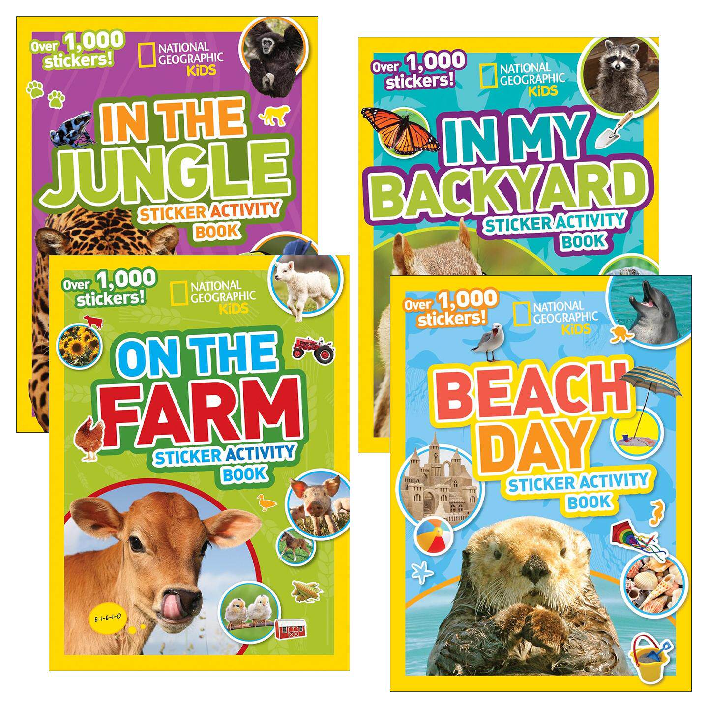 英文原版 National Geographic Kids Sticker Activity Book 国家地理贴纸书场景系列4册 含贴纸 英文版 进口英语原版书籍