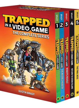 英文原版 Trapped in a Video Game: The Complete Series 陷入电子游戏困境5册套装 儿童科幻冒险英语章节书 英文版 进口英语书籍