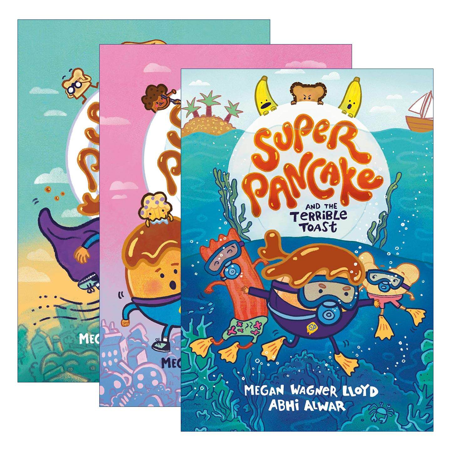 英文原版 Super Pancake 超级煎饼系列3册 儿童全彩漫画图像小说 章节桥梁故事书 英文版 进口英语原版书籍