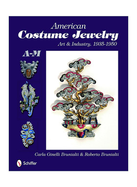 英文原版 American Costume Jewelry 美国服装配饰珠宝图册 卷一 复古中古首饰 精装收藏集 Roberto Brunalti 进口英语原版书籍
