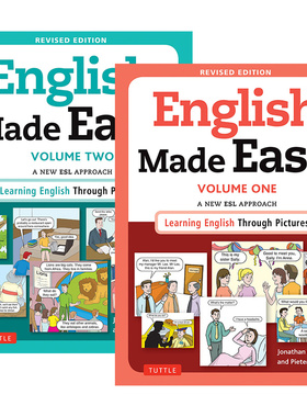 英文原版 English Made Easy Free Online Audio 简易英语 修订版 2册 一种新的以英语为第二语言/外语方法 图片学英语 英文版