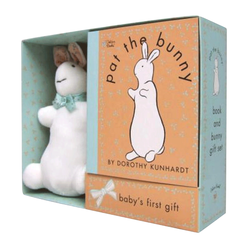 Pat the bunny 拍拍小兔子 礼盒装 英文原版低幼儿童早教启蒙触摸立体书 Golden books金奖帕特兔子 进口英语书籍