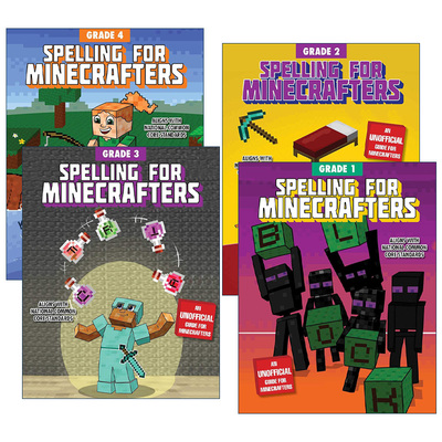 Spelling for Minecrafters 我的世界 英语拼写1-4年级 4册 帮助孩子提高语言技能 非官方手册