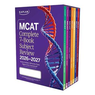 英文原版 MCAT Complete 7-Book Subject Review 2026-2027 卡普兰美国医学研究生入学考试7本套装 含3套练习题 在线资源 进口