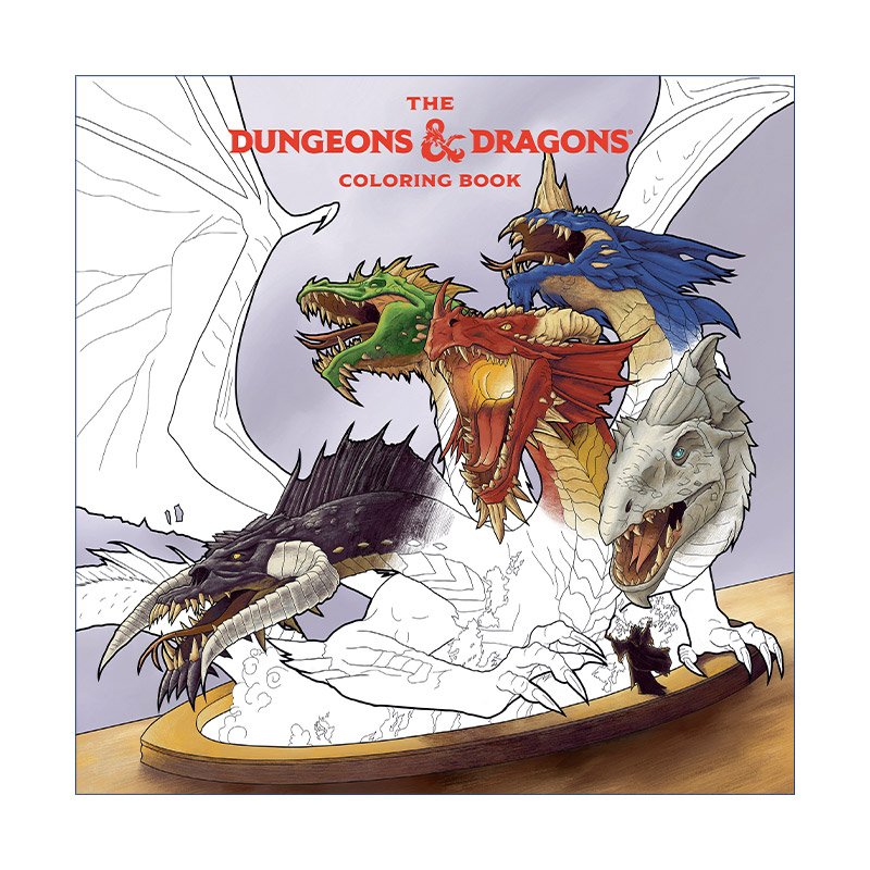 英文原版 The Dungeons and Dragons Coloring Book: 80 Adventurous Line Drawings 龙与地下城涂色书 80个冒险的线条画 进口书