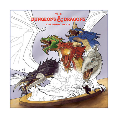 英文原版 The Dungeons and Dragons Coloring Book: 80 Adventurous Line Drawings 龙与地下城涂色书 80个冒险的线条画 进口书