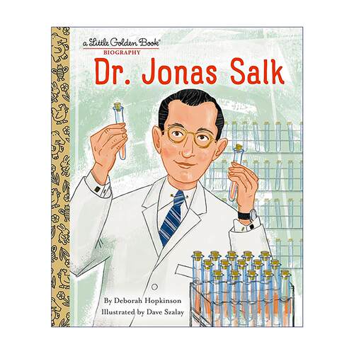 英文原版 Dr. Jonas Salk A Little Golden Book Biography 乔纳斯·索尔克 STEM 儿童传记绘本 兰登书屋精装小金书