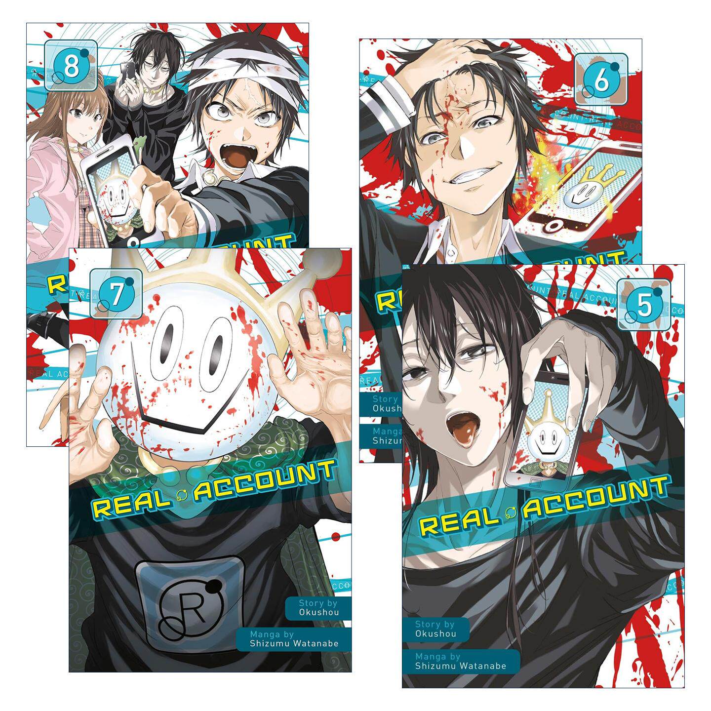 英文原版 Real Account 真实账号5-8册 悬疑冒险无限流漫画 渡边静 英文版 进口英语原版书籍