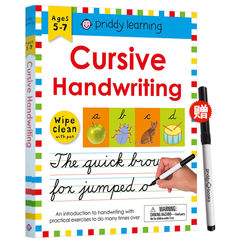 擦擦书 书写 Wipe Clean Workbook Cursive Handwriting 可重复擦写英文书写练习册 英文原版进口英语书籍