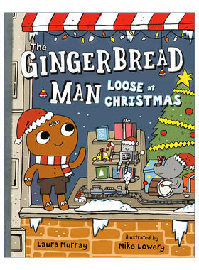 英文原版 The Gingerbread Man Loose at Christmas The Gingerbread Man Is Loose 姜饼人圣诞夜出逃 姜饼人冒险记系列 儿童精装
