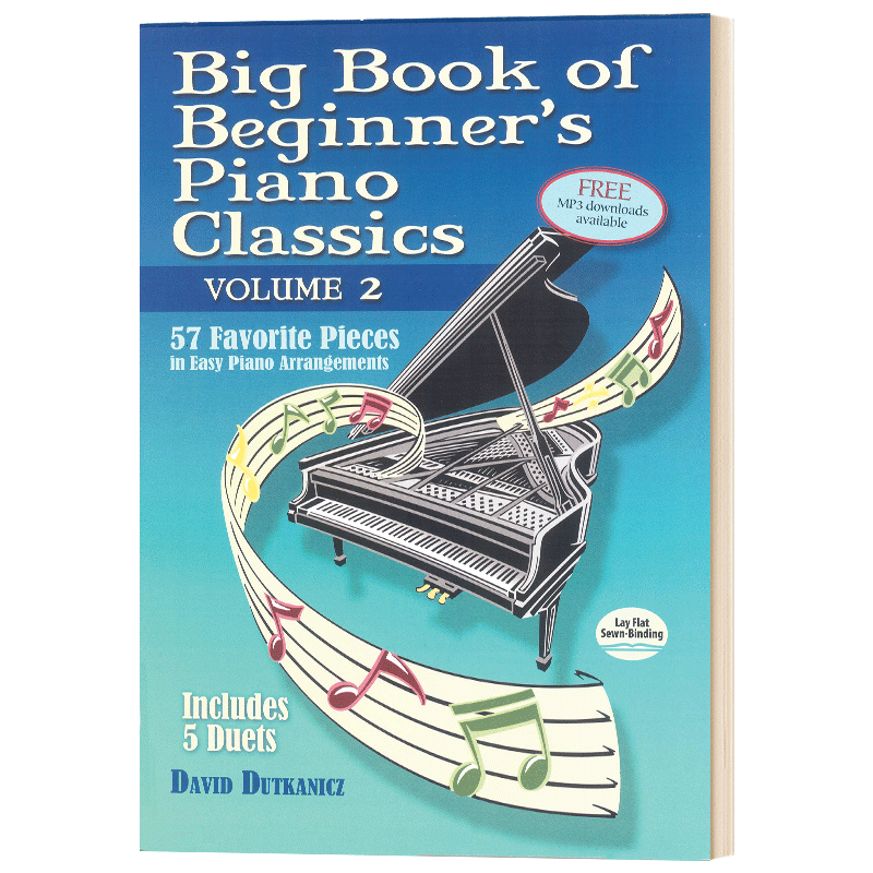 初学者钢琴经典大书第二卷 Big Book of Beginner's Piano Classics Volume Two 英文原版音乐艺术学习参考书籍