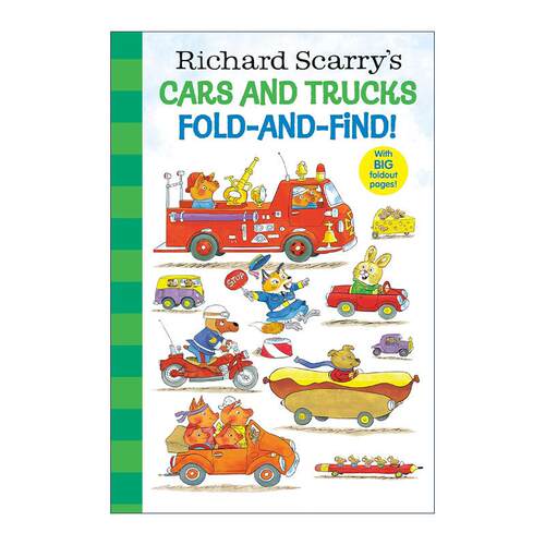 英文原版 Richard Scarry's Cars and Trucks Fold-and-Find 斯凯瑞系列 汽车和卡车 折叠与寻找 儿童精装游戏启蒙绘本 英文版