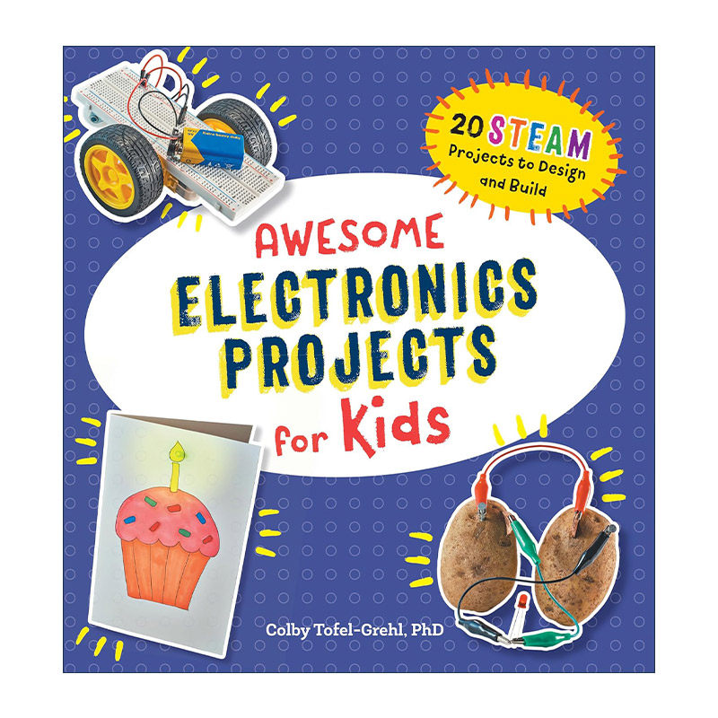 英文原版 Awesome Electronics Projects for Kids 儿童电子项目书 20个STEAM项目设计和建造 英文版 进口英语原版书籍