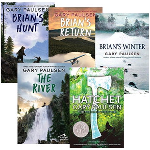 手斧男孩1-5册全套 Hatchet 1-5 英文原版荒野求生侦探冒险小说 进口英语小学生课外儿童读物