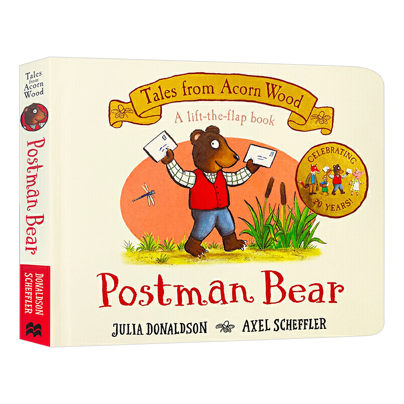 小熊送信 Postman Bear 橡树林故事集 20周年纪念版 英文原版儿童英语启蒙纸板翻翻书 Julia Donaldson 进口书籍