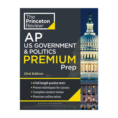 英文原版 Princeton Review AP U.S. Government & Politics Premium Prep 23rd Edition 普林斯顿评论AP美国政府和政治 增值版